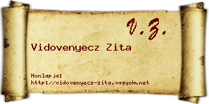 Vidovenyecz Zita névjegykártya