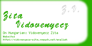 zita vidovenyecz business card